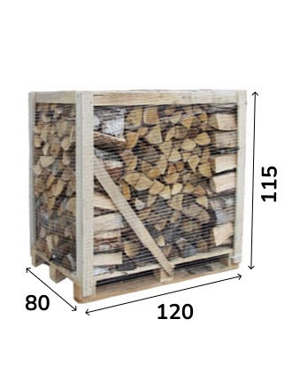 Pall med torrved Ekved  1 m³